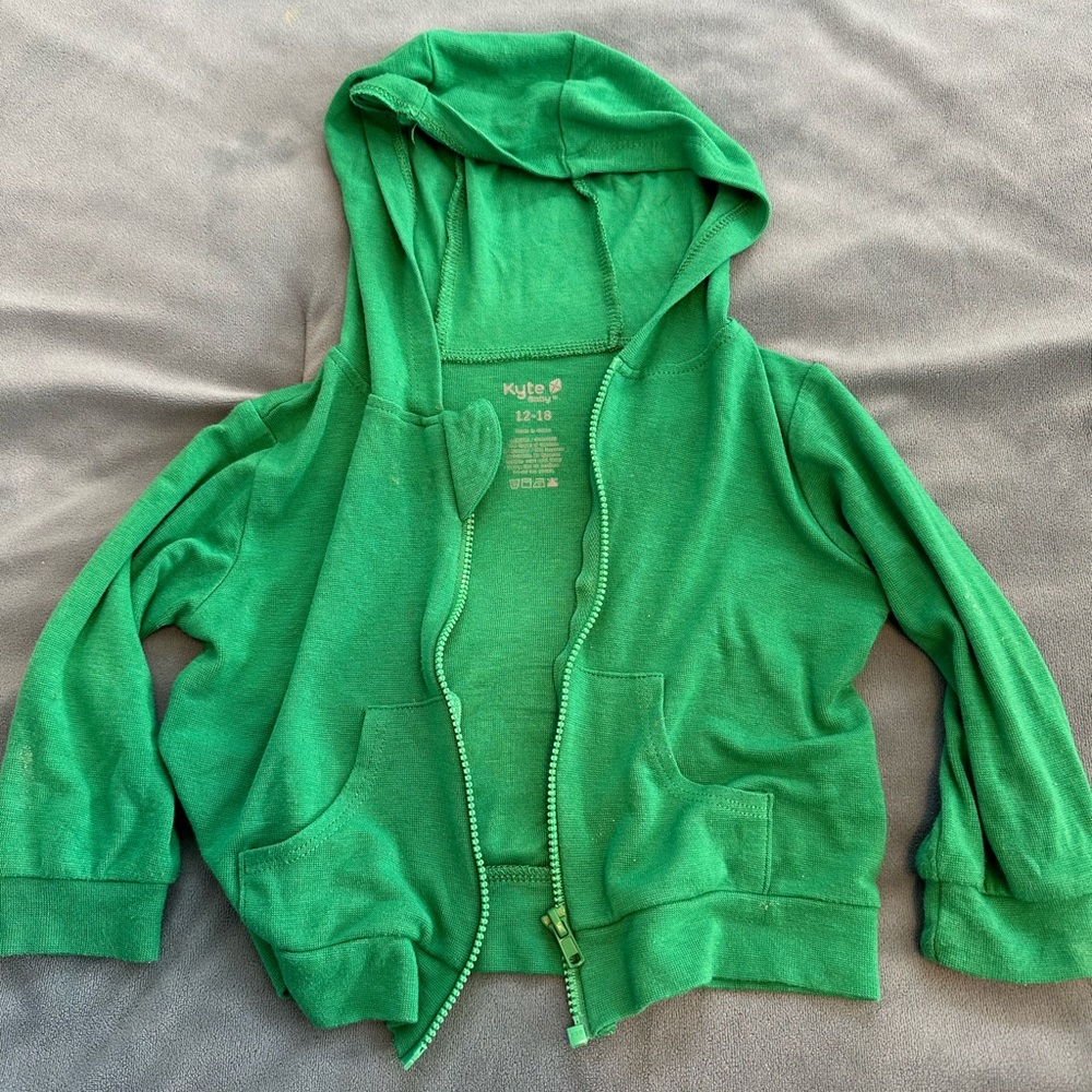 Kyte Baby 12-18months bamboo hooded green jacket